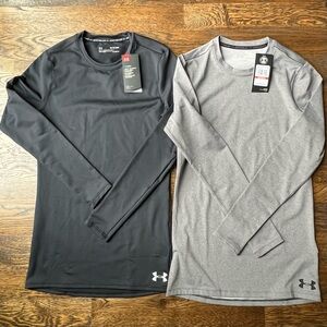 set of 2 long sleeve under armour cold gear lined shirts